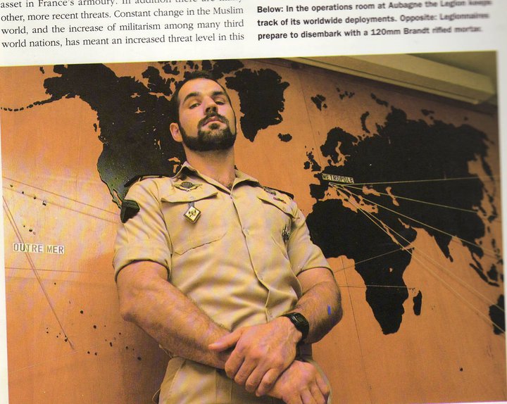A picture of Nick Hughes, author of How To Be Your Own Bodyguard, in the security center of the French Foreign Legion