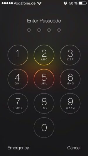 The emergency screen access to an I- Phone for a blog on How To Be Your Own Bodyguard